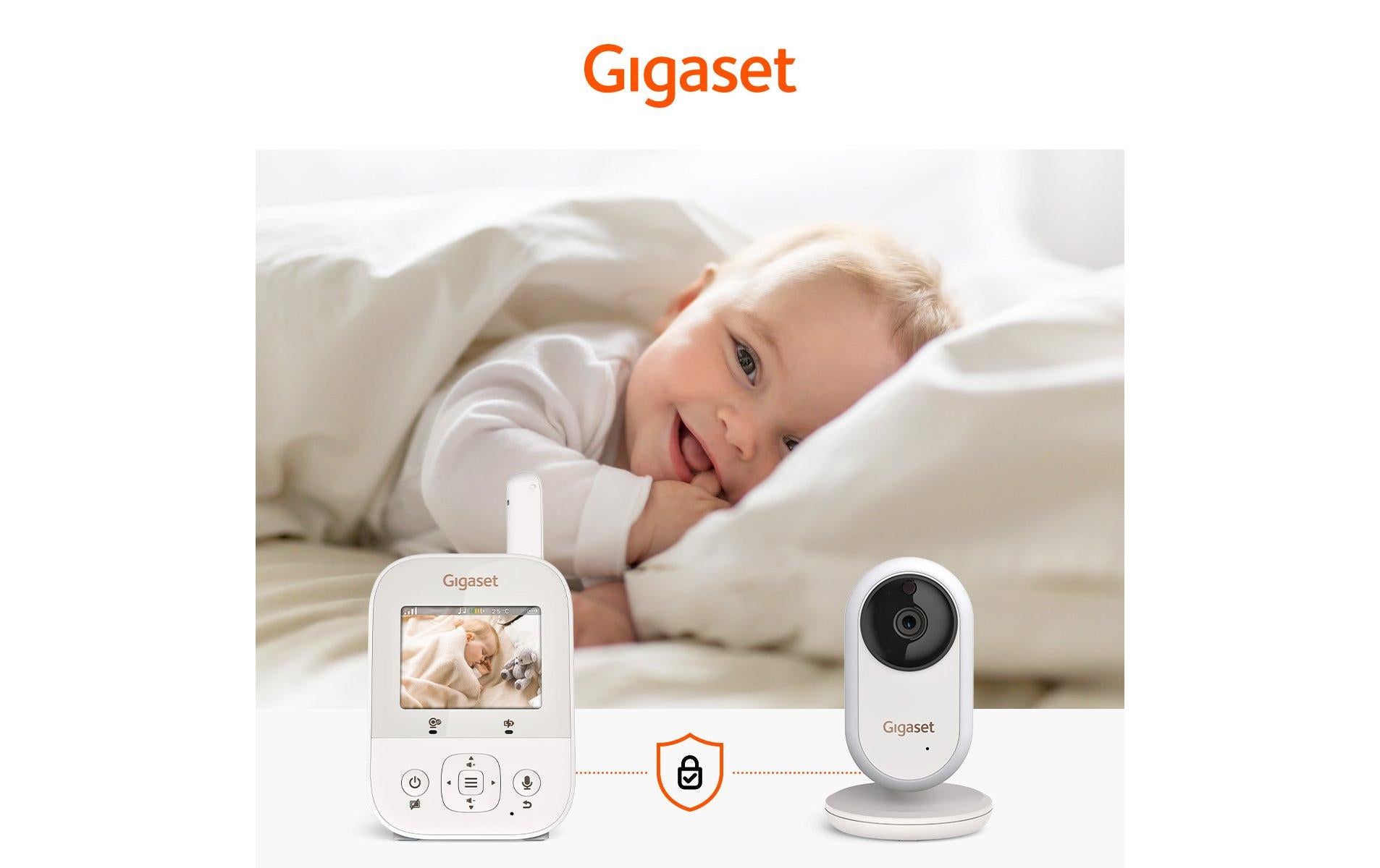 Gigaset Baby 300 Video – Babyphone, Video, FHSS, Akkubetrieb, Reichweite bis 300 m, Creme/Weiss