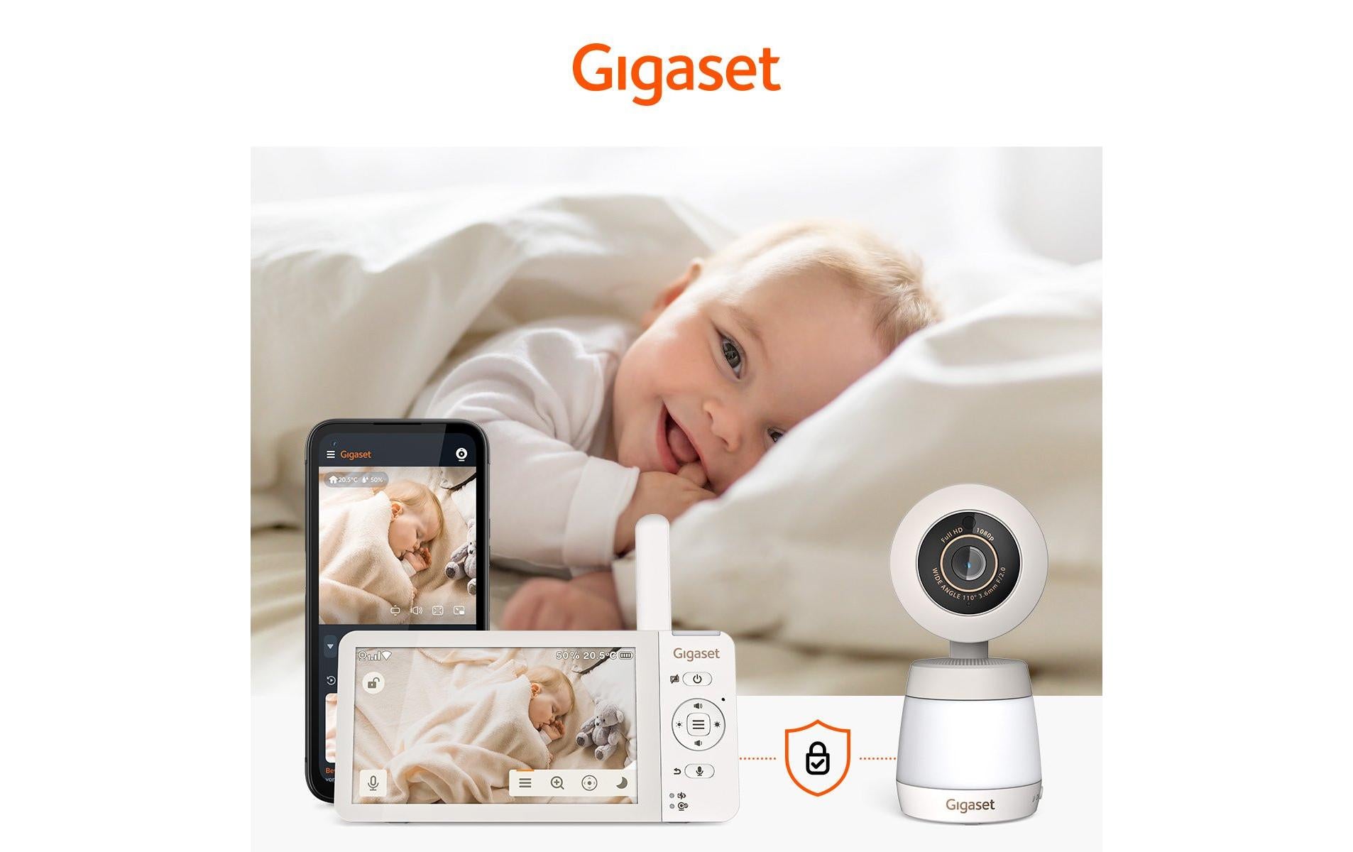Gigaset Baby 700 Connected Babyphone – Video, Audio – WLAN – Akku – Display – Temperatur & Feuchte