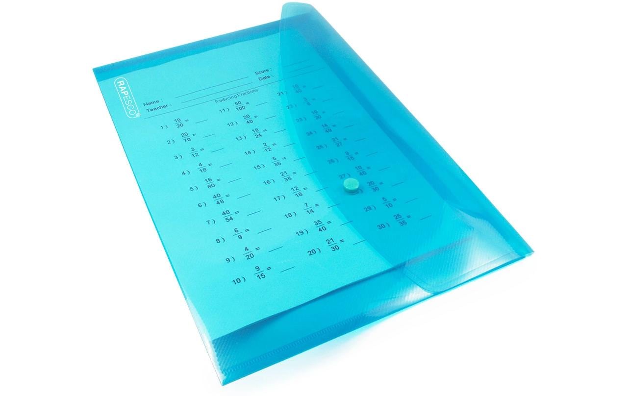 Rapesco Dokumentenmappe A4+ – Druckknopf, Polypropylen (PP), mehrfarbig, 50 Stk.