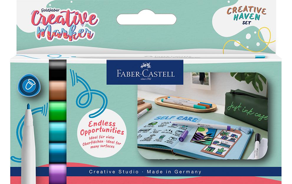 Faber-Castell Goldfaber Filzstifte – Rundspitze, 1,5 mm, wasserbasiert, 6 Farben