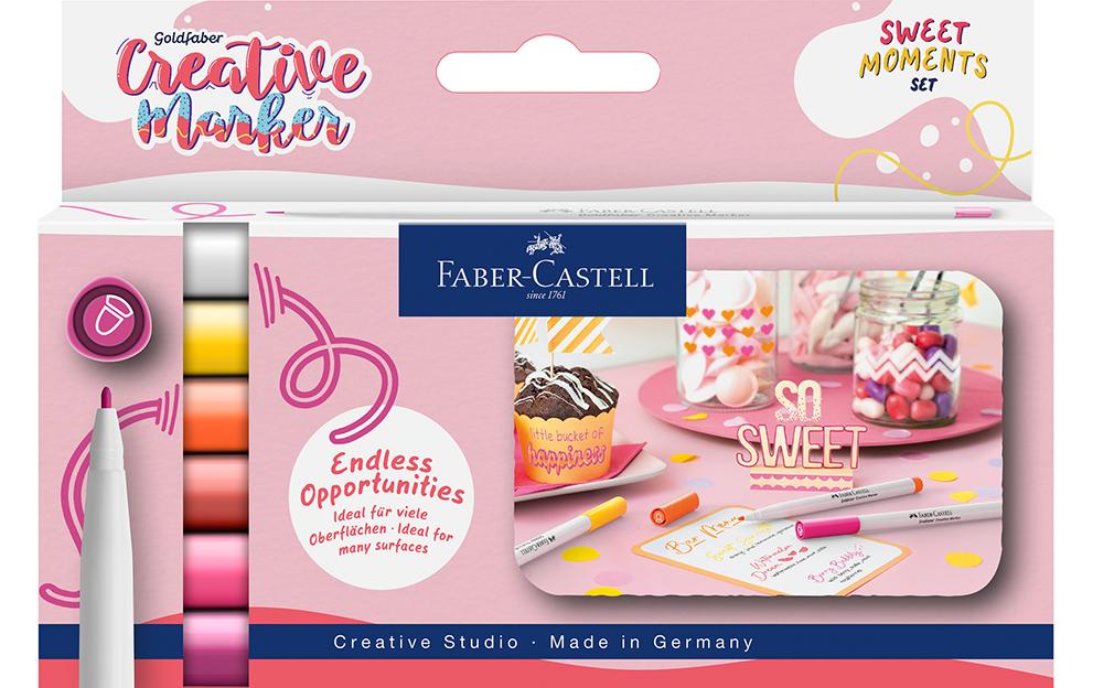Faber-Castell Goldfaber Filzstifte, Sweet – Rundspitze, 1,5 mm, wasserbasiert, 6 Farben