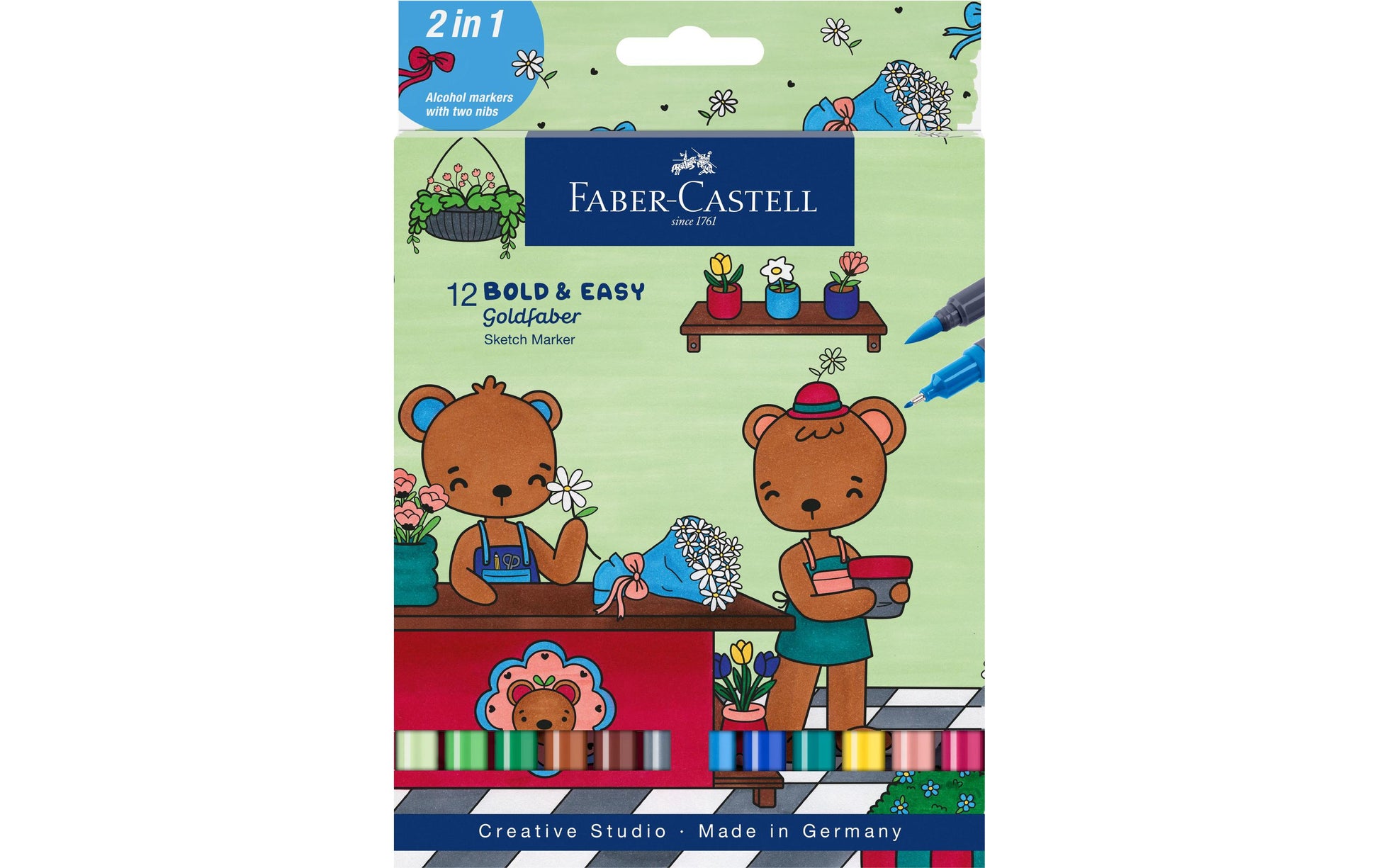 Faber-Castell Fineliner – 12er-Set 0,6 mm – sortiert – wasserfest