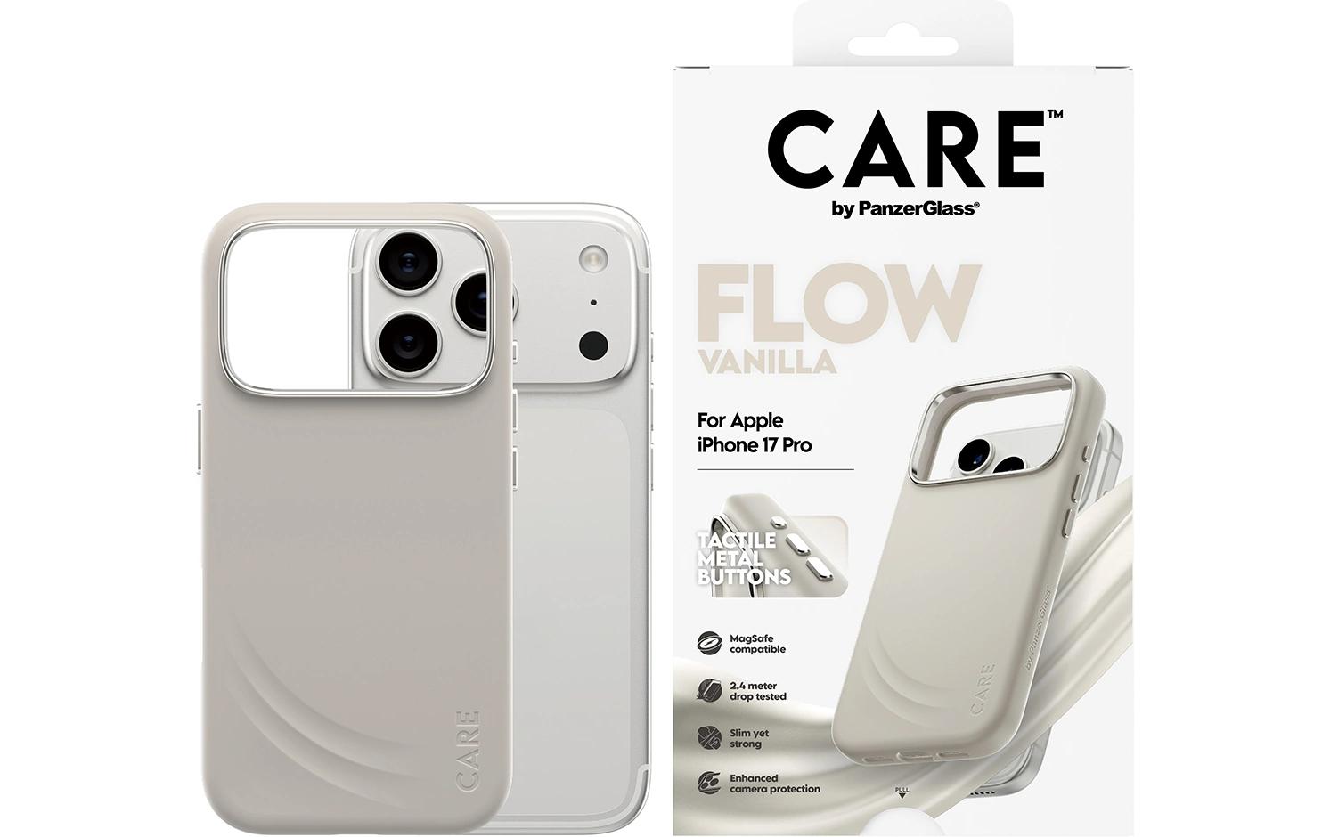 PanzerGlass Backcover FLOW – für Apple iPhone 17 Pro – gelb – Silikon – MagSafe-kompatibel