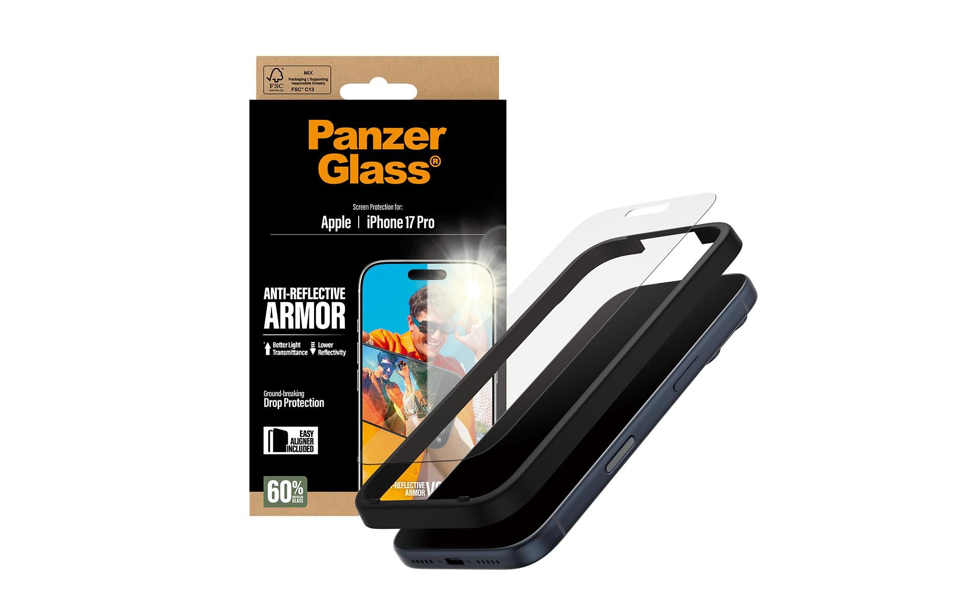 PanzerGlass Anti-Reflektierende Armor – für Apple iPhone 17 Pro – stossfest