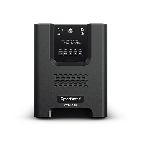 CyberPower PR1500ELCD USV 1,5 kVA/1350 W Line-Interaktiv, Reiner Sinus, LCD – Tower – C13×8, Eingang IEC C14