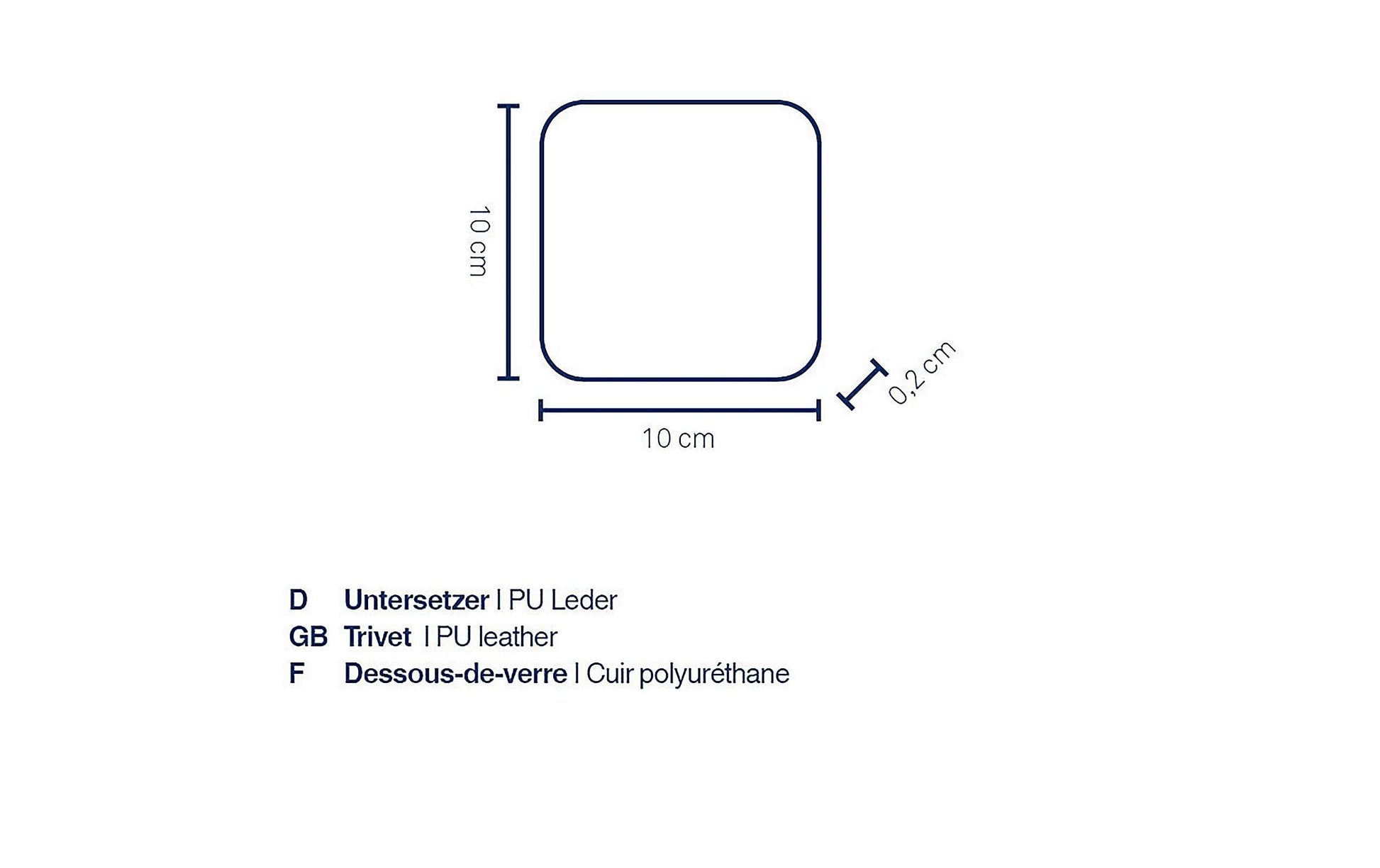 Kela Untersetzer – 4er Set, 10,0 × 10,0 × 0,2 cm, Kunstleder, Braun, für Gläser