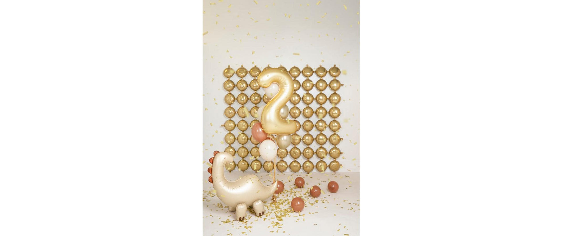 PartyDeco Folienballon Brontosaurus stehend – mehrfarbig – 85 × 91 cm – 1 Stk
