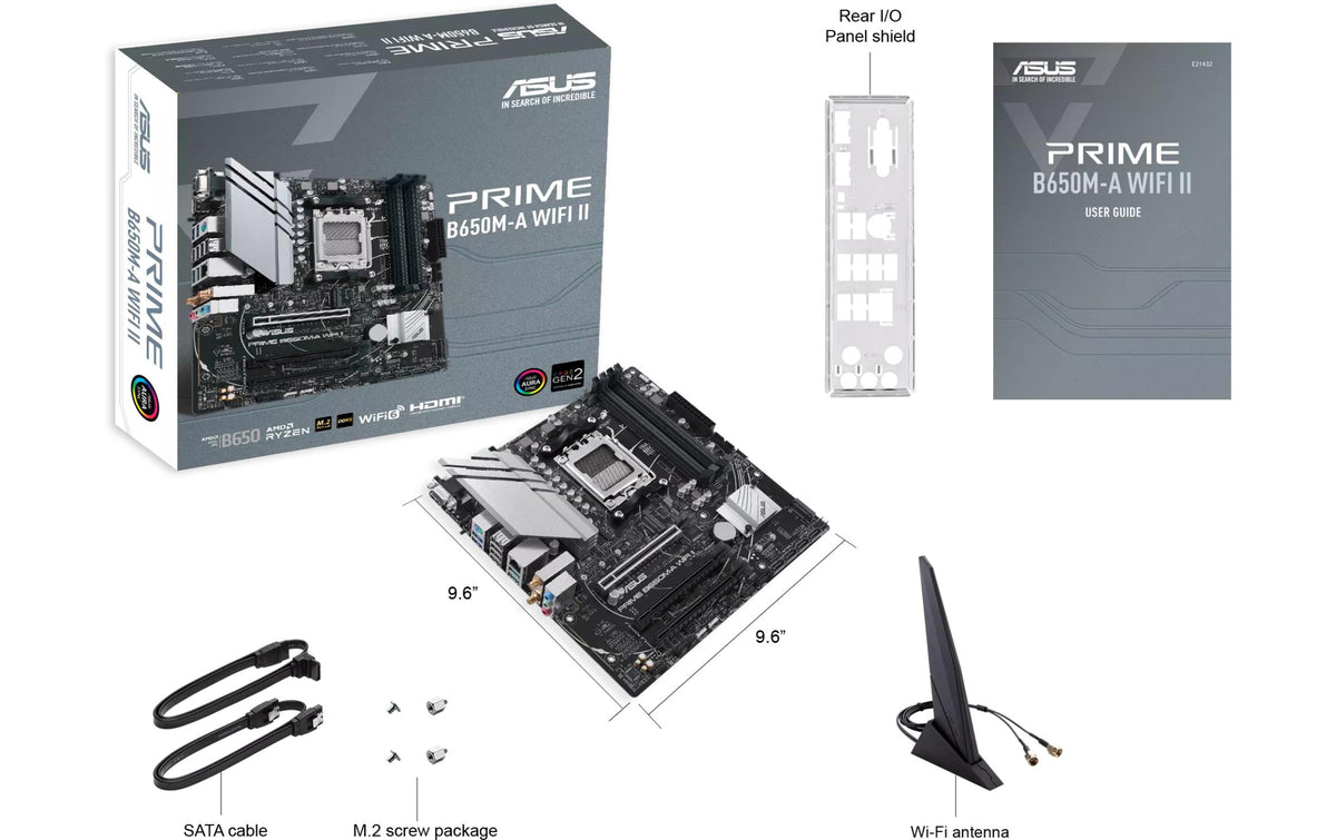 ASUS PRIME B650M-A WIFI II – Mainboard – AM5, AMD B650, mATX, 4× DDR5