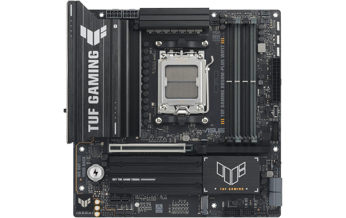 ASUS TUF GAMING B850M-PLUS WIFI7 – Mainboard – AM5, AMD B850, mATX, DDR5, für AMD Ryzen 7000/8000/9000 Serie