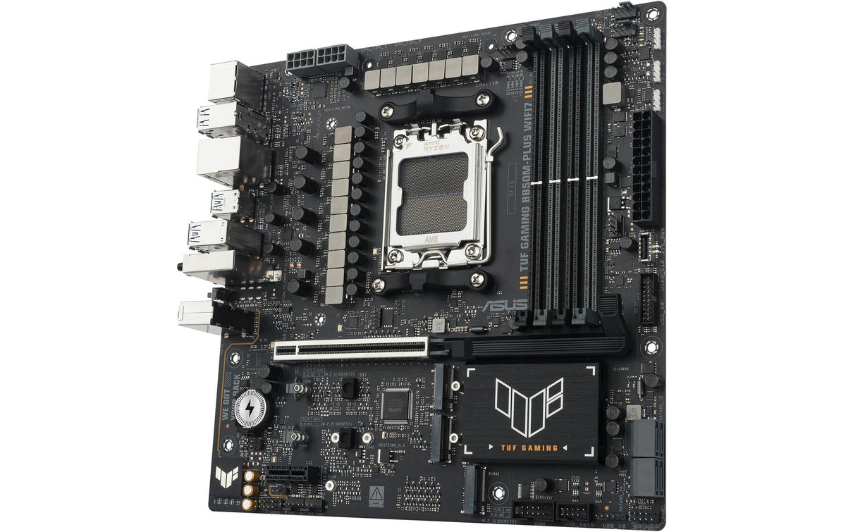 ASUS TUF GAMING B850M-PLUS WIFI7 – Mainboard – AM5, AMD B850, mATX, DDR5, für AMD Ryzen 7000/8000/9000 Serie