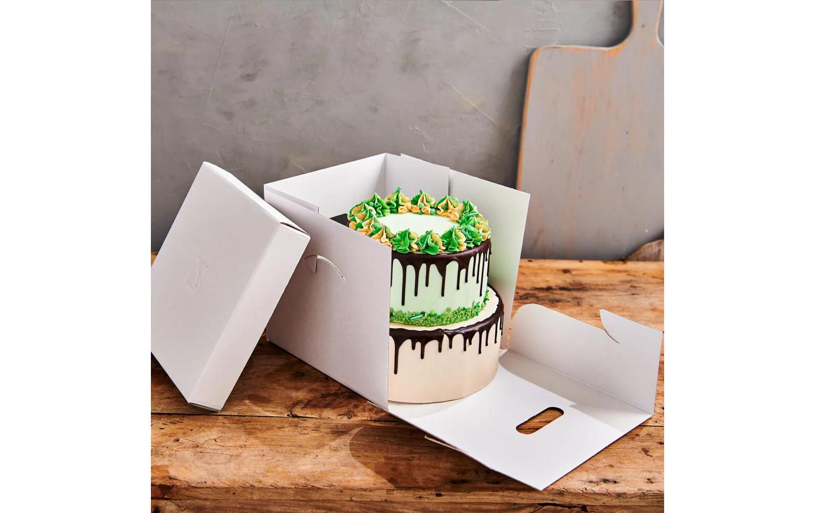 FunCakes Tortenbox – 520 × 520 × 700 mm, Karton, weiss – 1 Stk.
