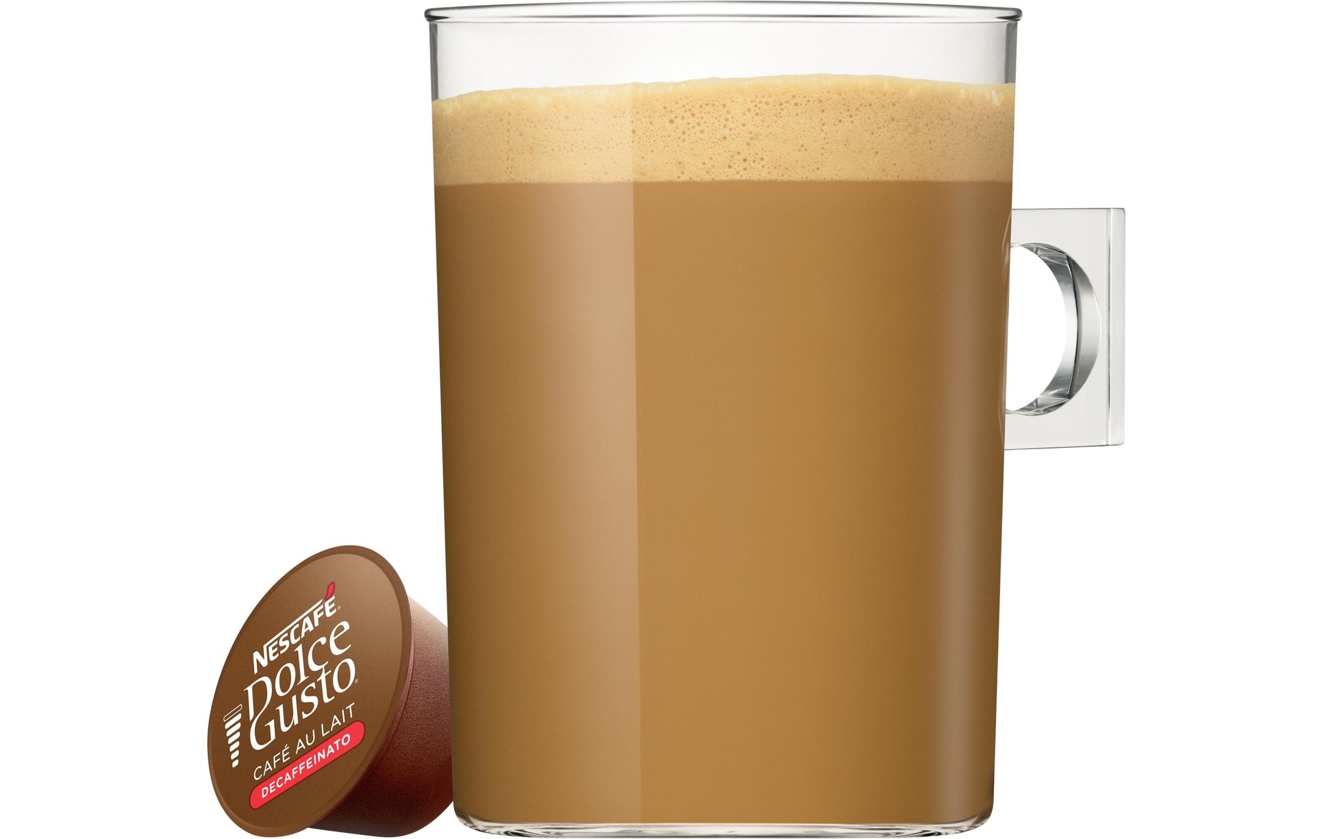 Nescafé Café au lait – Kaffeepads für Dolce Gusto – entkoffeiniert, 16 Pads