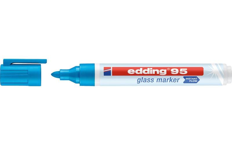 Edding Non-Permanent-Marker Glasboard 95 – Rundspitze 1,5-3 mm – Sortiert – 4er-Set – Trocken abwischbar