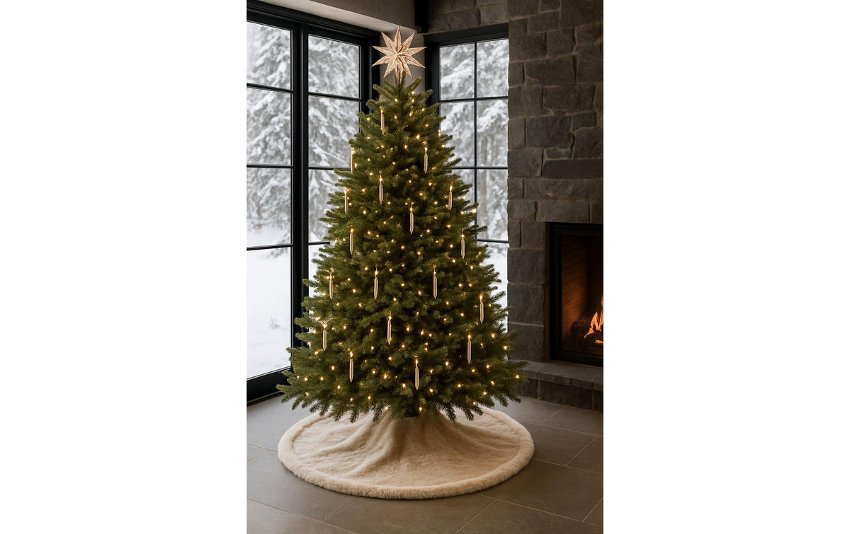 Conceptum hypnose Weihnachtsteppich – 150 × 150 cm – Polyester, beige