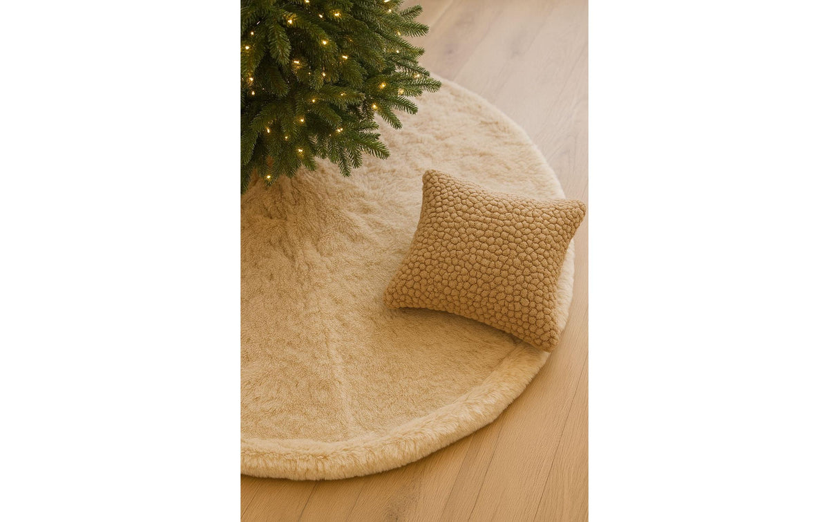 Conceptum hypnose Weihnachtsbaumteppich – 100 × 100 cm – Polyester, creme