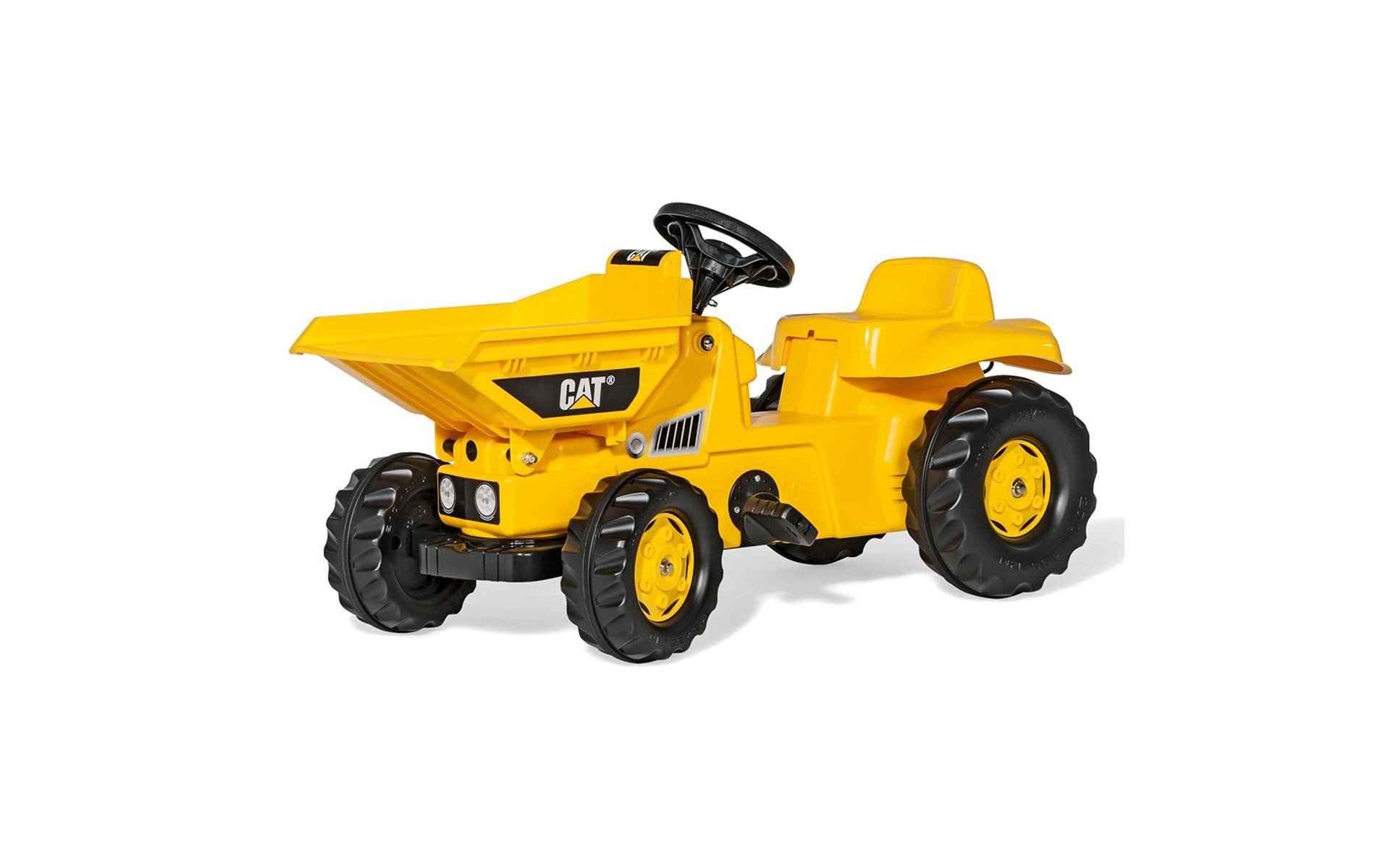 rolly toys DumperKid CAT Aufsitztraktor – Kippschaufel – 52 × 44 × 93 cm – ab 2,5 J. – gelb/schwarz
