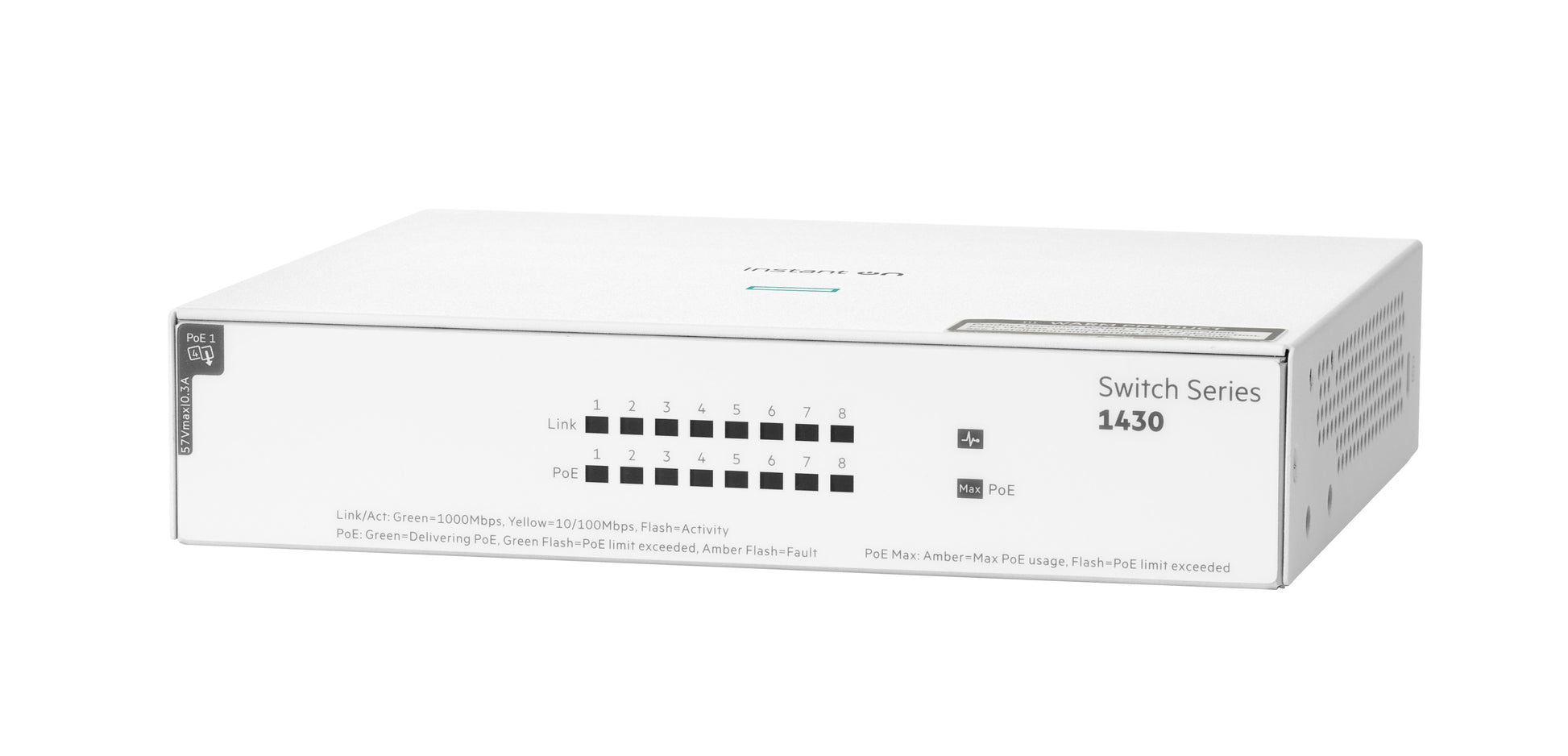 HPE Aruba 1430 8G R8R46A – Unmanaged L2 Switch – 8× 1G, PoE+, PoE-Budget 64 W