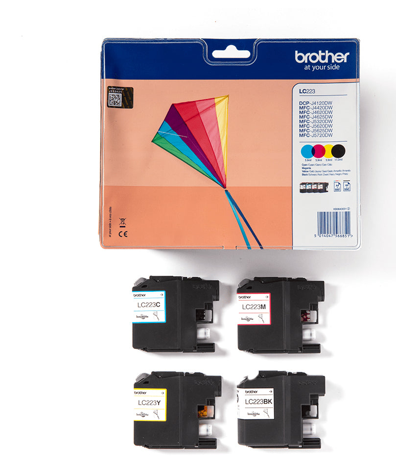 Brother LC-223VALBP Tintenpatronen-Multipack, 4er-Set (Original) – für DCP-J4120DW, MFC-J4420DW…
