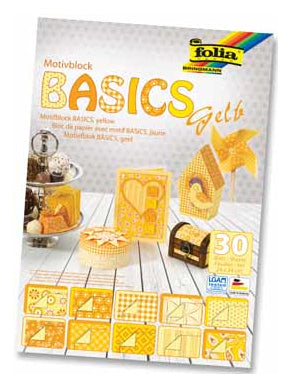 Folia Designpapierblock Basic 46149 – Gelb – 30 Blätter