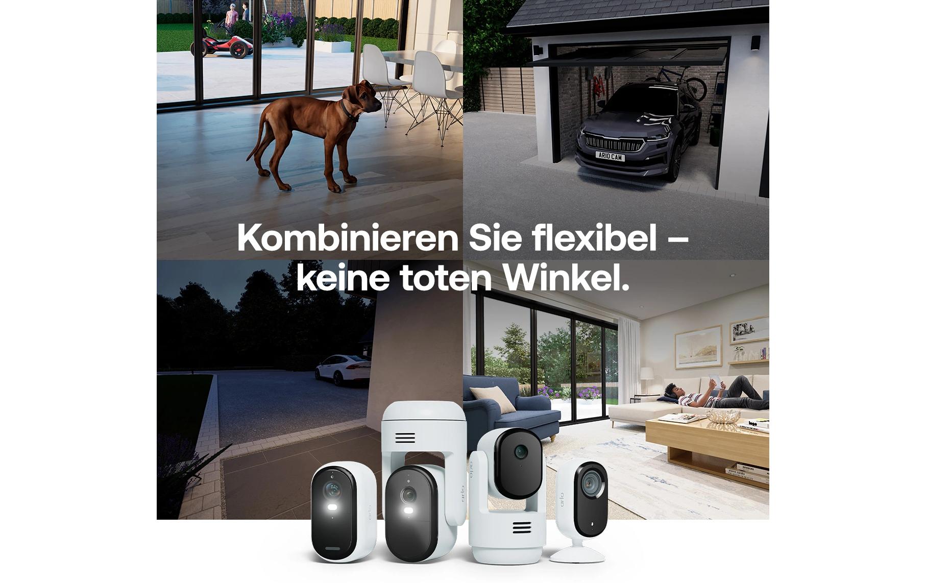 Arlo VMC3380 Netzwerkkamera – 4 MP WQHD (2560 × 1440), IP65, Solar, für Apple HomeKit, Weiss