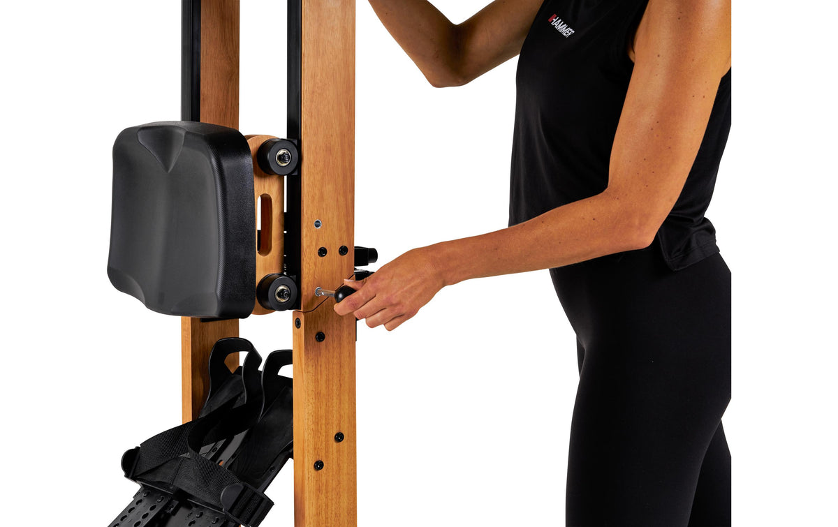 HAMMER Rudergerät Aqua Fold, Wasserwiderstand, 120 kg – Braun, Walnuss