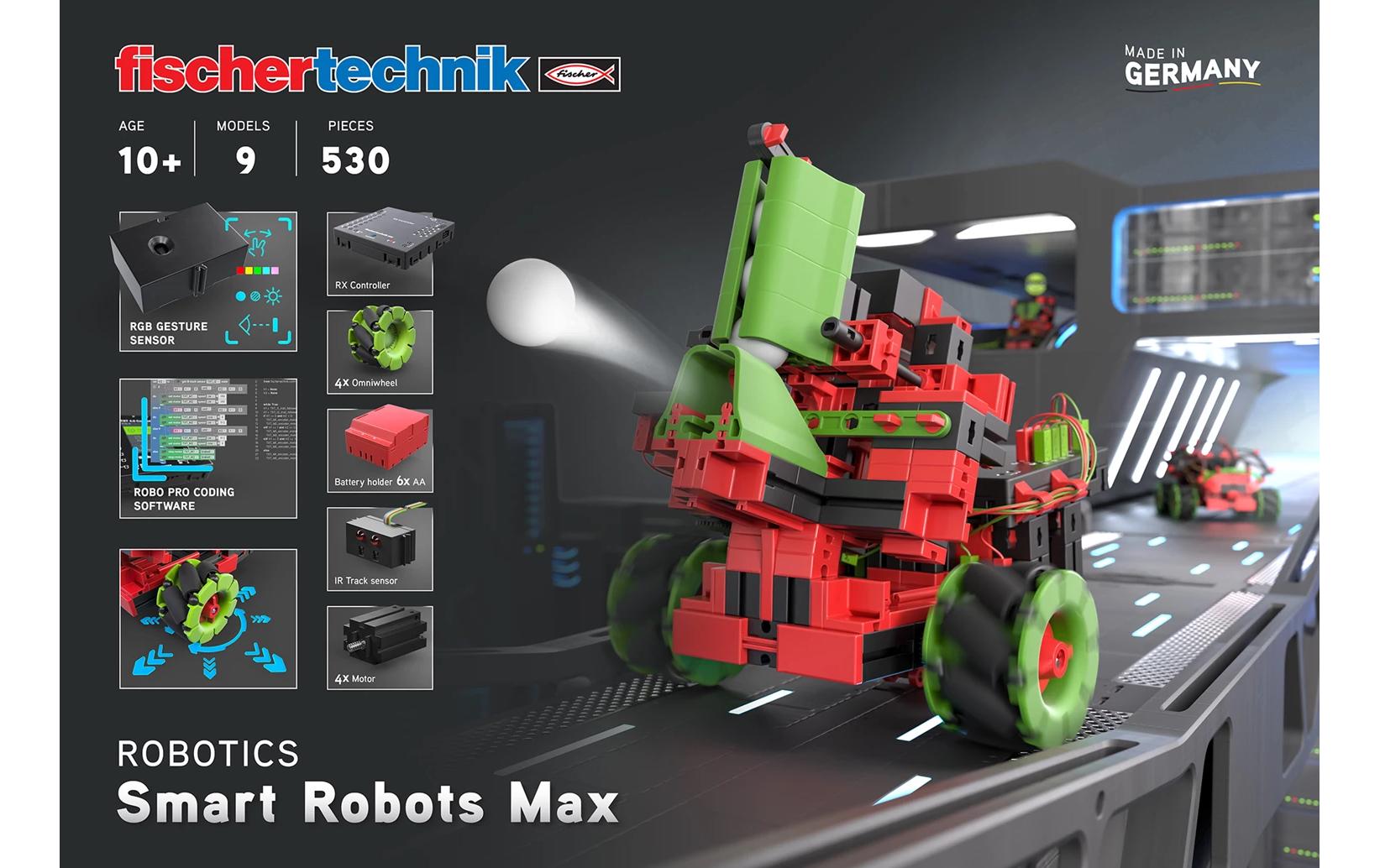 fischertechnik Experimentier-Bausatz – Smart Robots Max, 530 Teile, ab 10 Jahren, Mehrsprachig