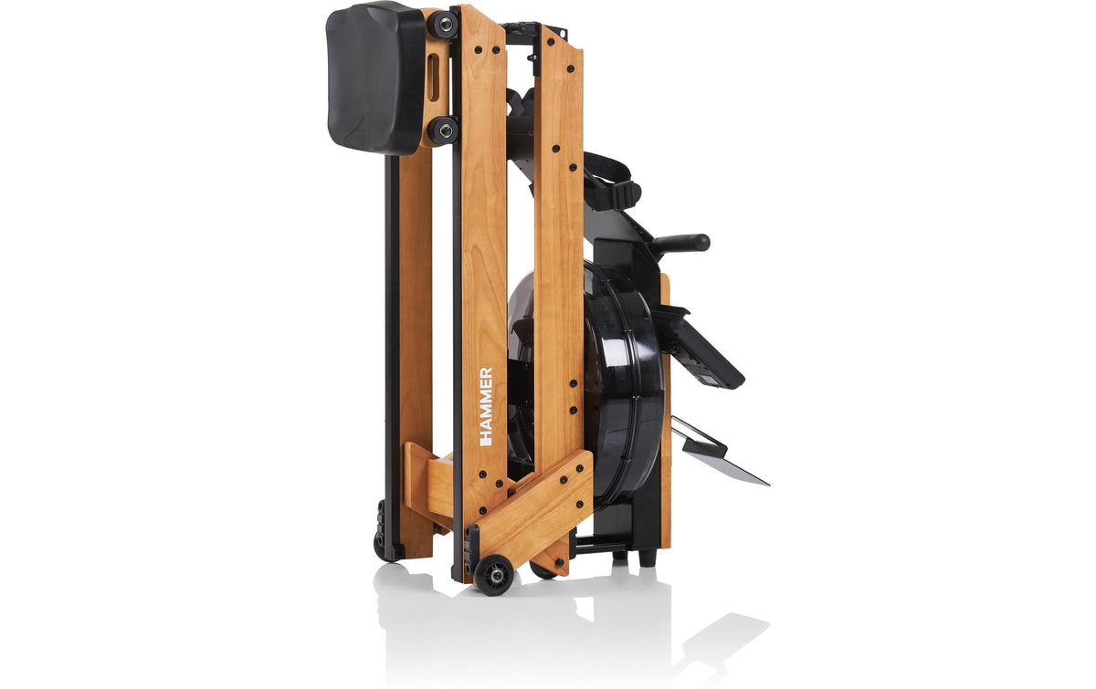 HAMMER Rudergerät Aqua Fold, Wasserwiderstand, 120 kg – Braun, Walnuss