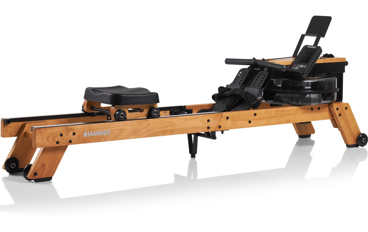 HAMMER Rudergerät Aqua Fold, Wasserwiderstand, 120 kg – Braun, Walnuss