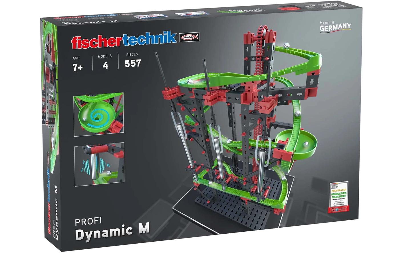 fischertechnik Dynamic M Physik-Baukasten – 557-teilig – ab 7 Jahren – Kunststoff – schwarz/grün/rot