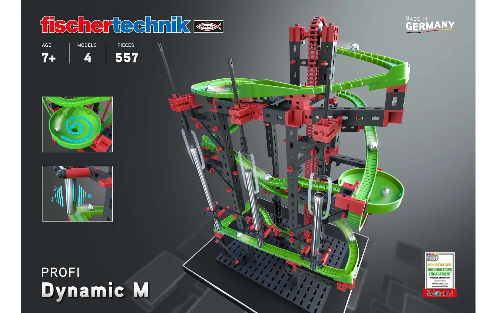 fischertechnik Dynamic M Physik-Baukasten – 557-teilig – ab 7 Jahren – Kunststoff – schwarz/grün/rot