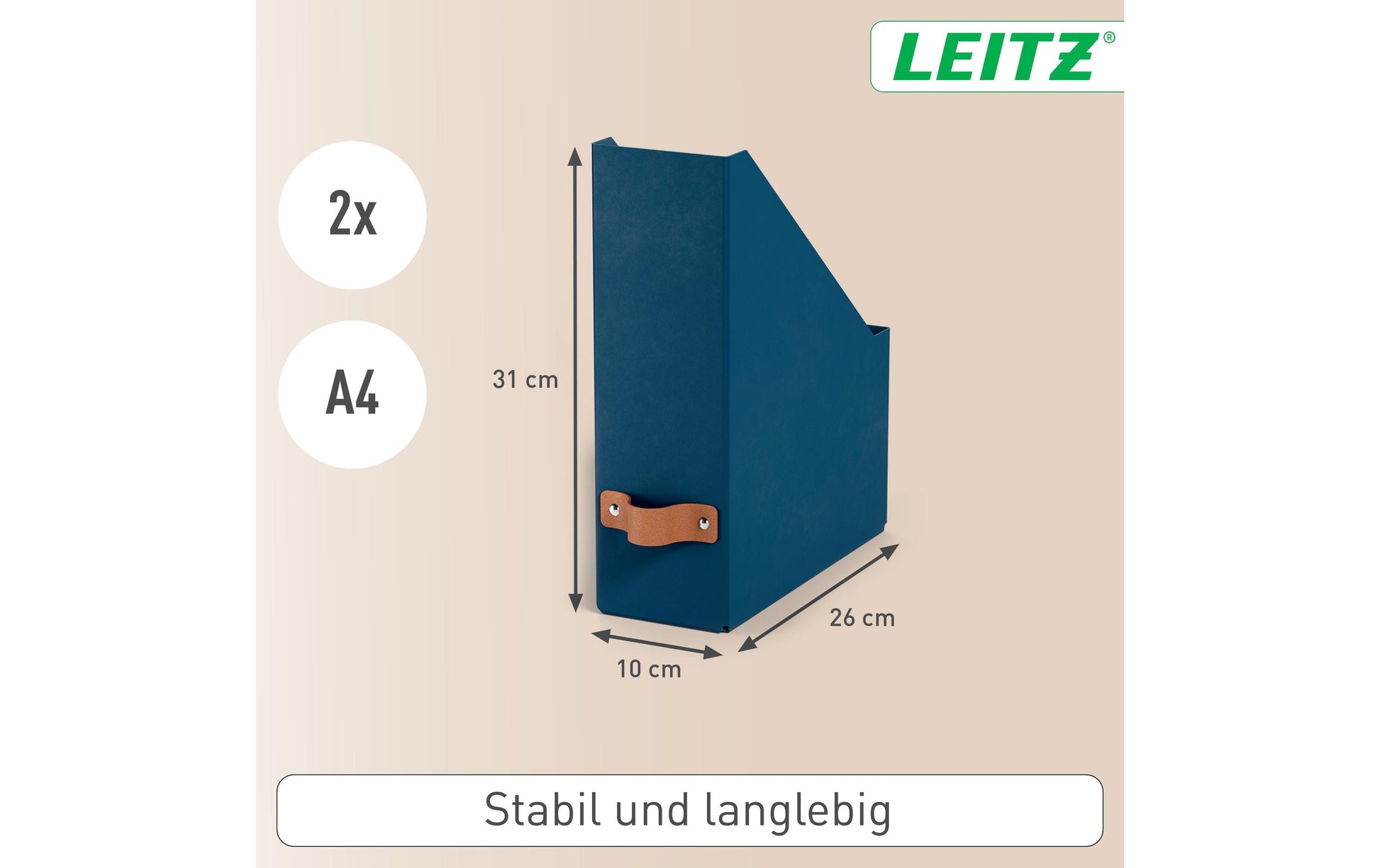 Leitz Puro A4 Stehsammler – 100 mm, stapelbar, nachtblau, Karton
