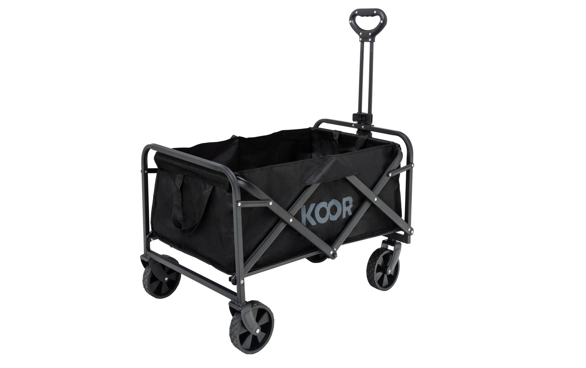 Koor Bollerwagen Wagen – Belastbarkeit 60 kg – 460×900×700 mm – Schwarz – 600D Polyester, PVC
