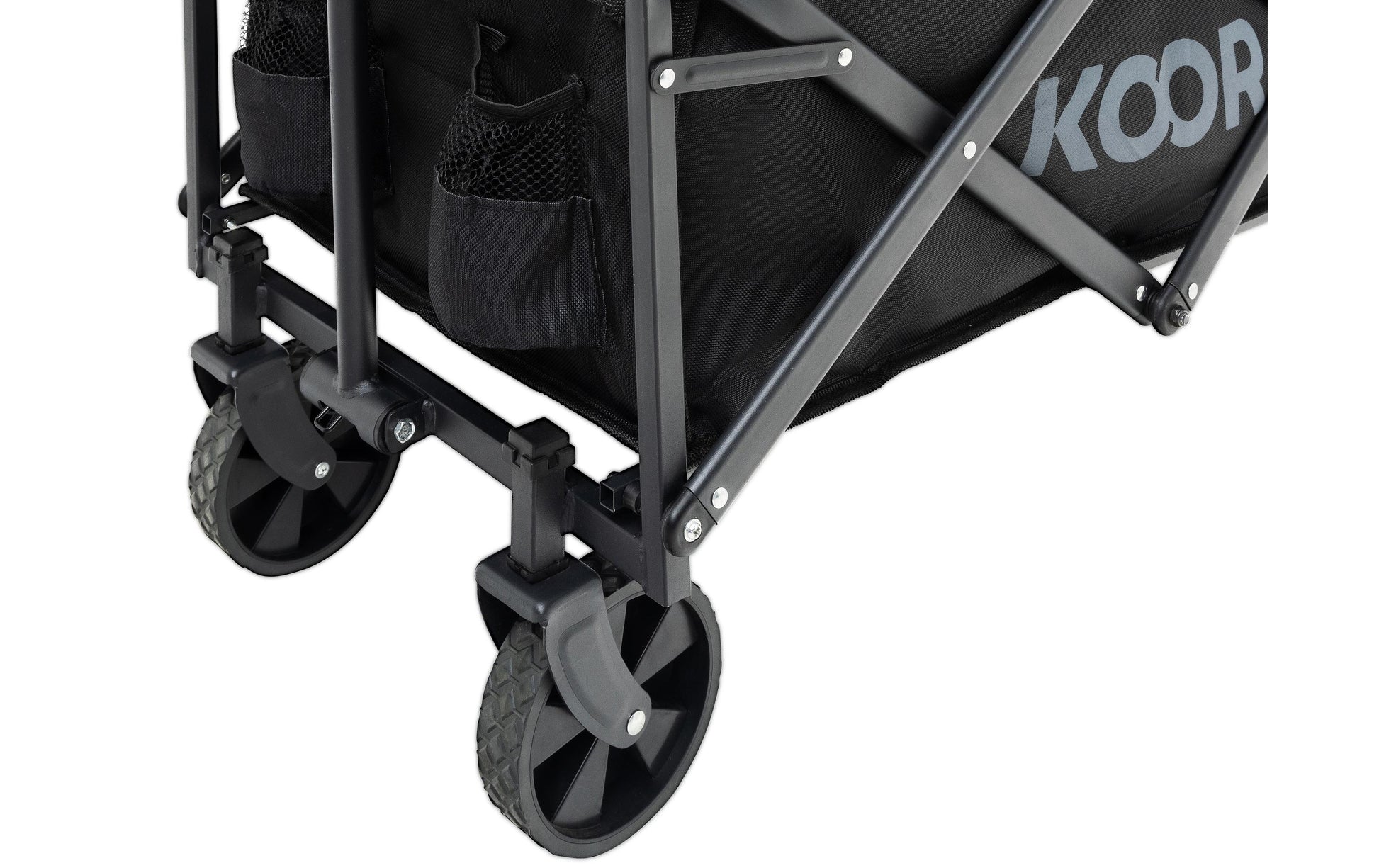 Koor Bollerwagen Wagen – Belastbarkeit 60 kg – 460×900×700 mm – Schwarz – 600D Polyester, PVC