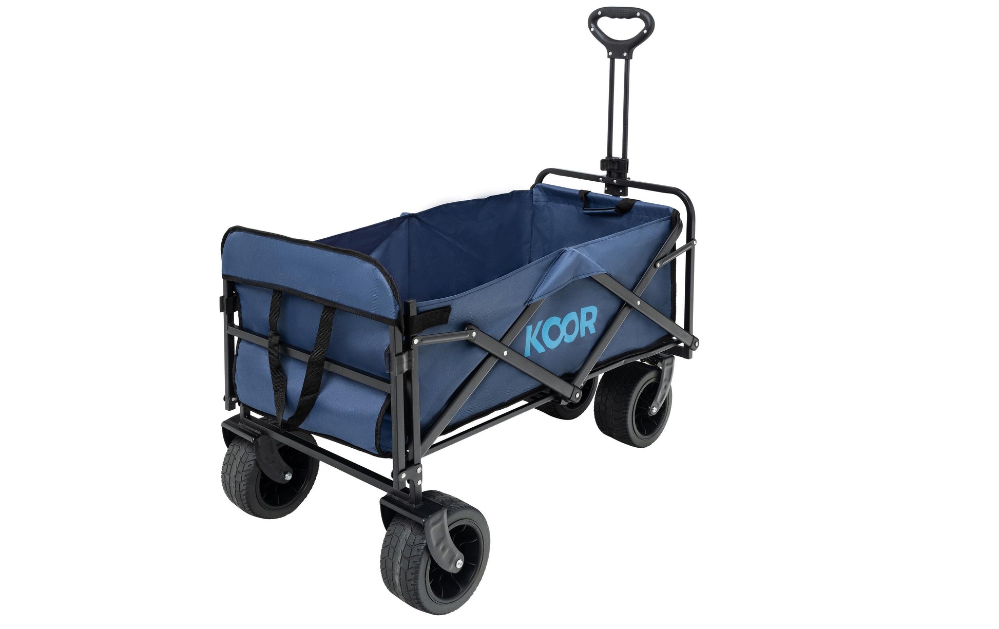 Koor Bollerwagen Vaunu – belastbar 100 kg, PU-Räder – 86 × 51 × 36 cm – grau – 600D Polyester/PU