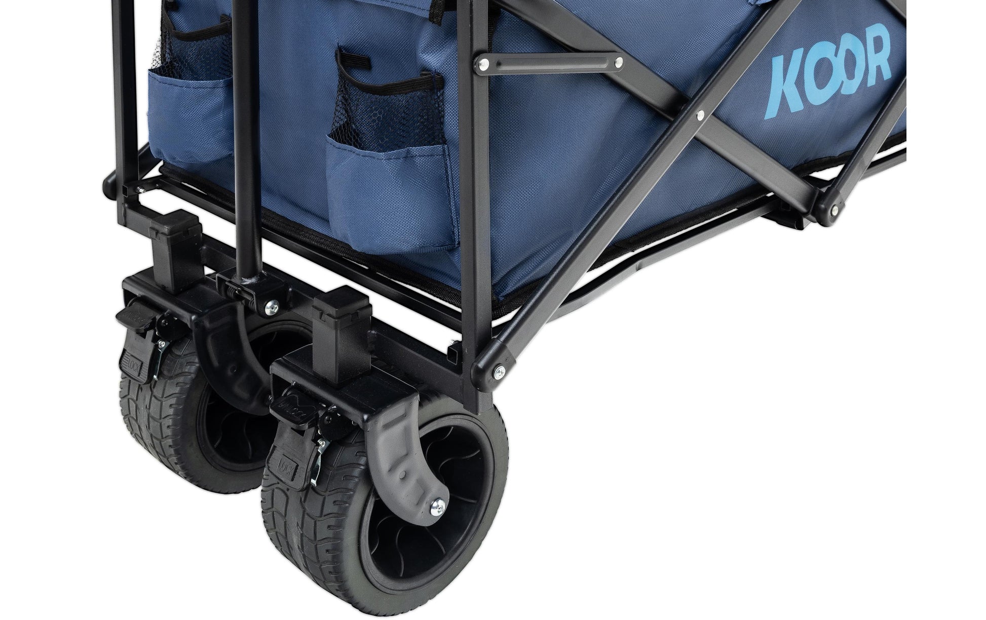 Koor Bollerwagen Vaunu – belastbar 100 kg, PU-Räder – 86 × 51 × 36 cm – grau – 600D Polyester/PU
