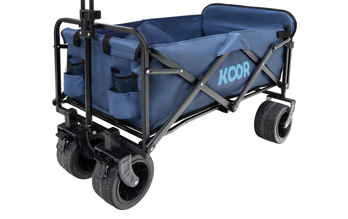 Koor Bollerwagen Vaunu – belastbar 100 kg, PU-Räder – 86 × 51 × 36 cm – grau – 600D Polyester/PU