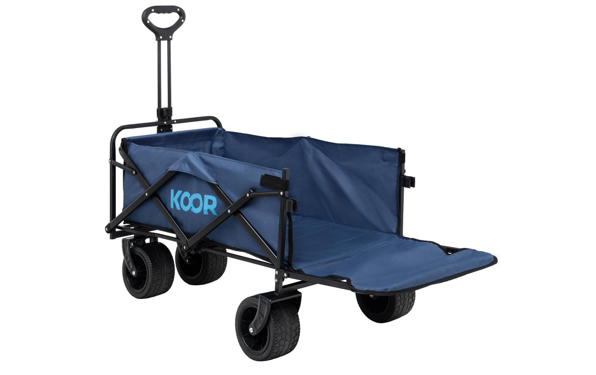 Koor Bollerwagen Vaunu – belastbar 100 kg, PU-Räder – 86 × 51 × 36 cm – grau – 600D Polyester/PU