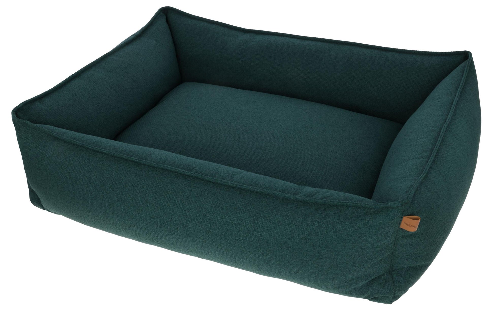 Kerbl Kuschelbett Oliver – 110 × 85 × 26 cm, Polyester, abnehmbarer Bezug, waschbar, grün, für Hunde