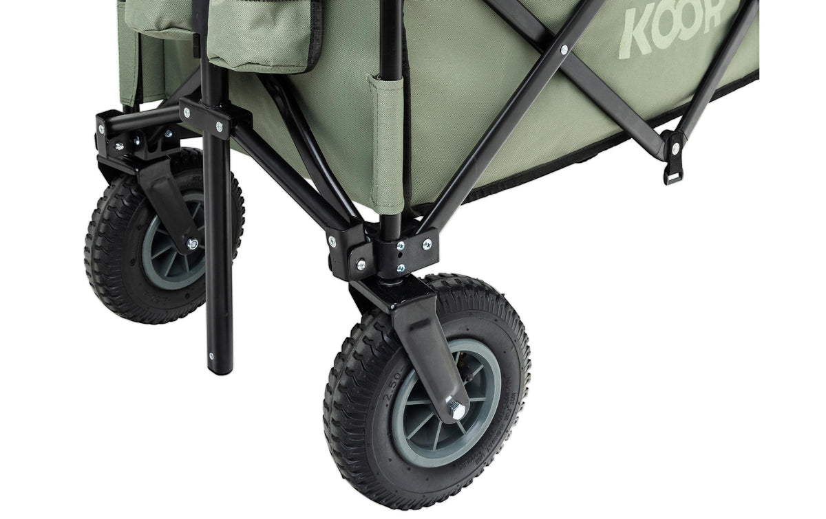 Koor Bollerwagen Kjerre – bis 120 kg, 500×1110×1110 mm – olivgrün, 600D Polyester