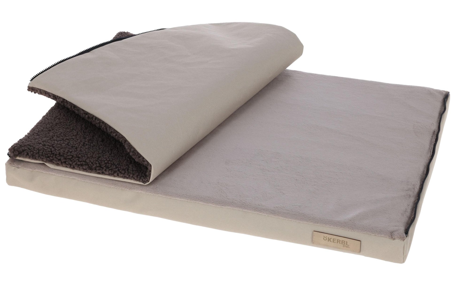 Kerbl Bett – 120 × 72 cm, Beige/Braun, Baumwollvlies/Polyester
