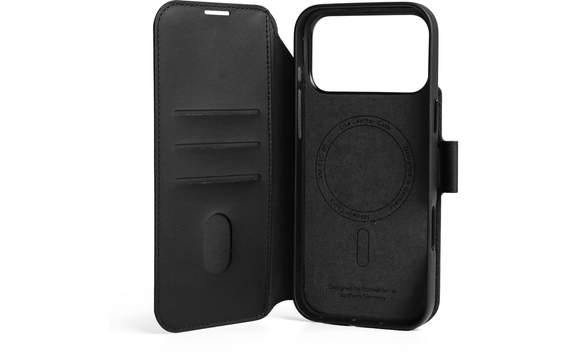 Vonmählen Booklet-Hülle – für Apple iPhone 17 Pro – schwarz – Kunstleder