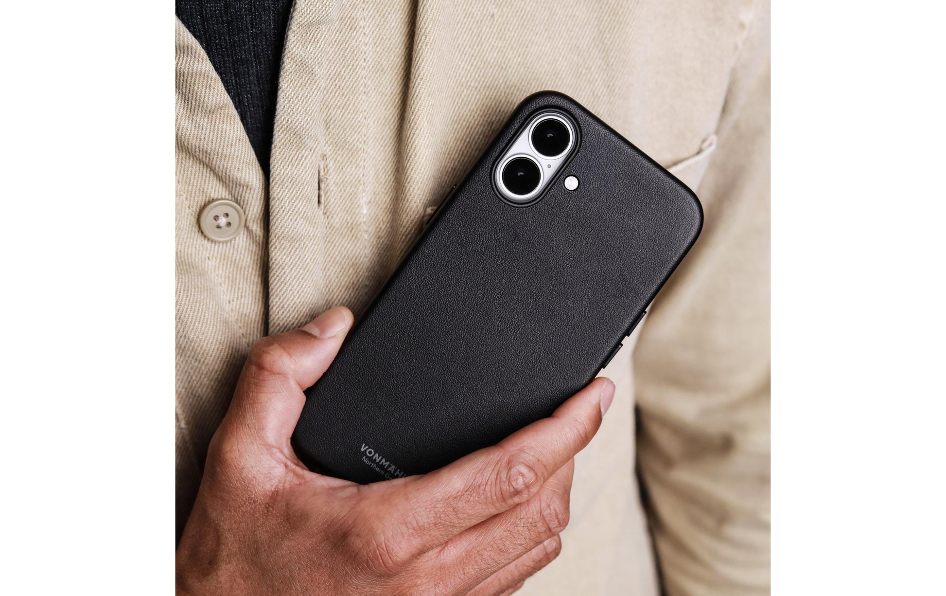 Vonmählen Backcover Like Leather – für Apple iPhone 17 – schwarz – Kunstleder