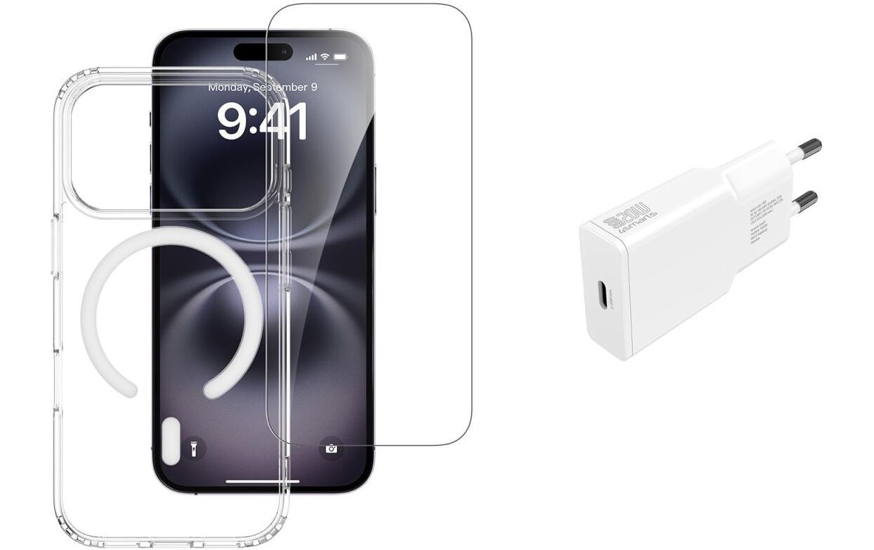 4smarts 3in1 Set Backcover – für Apple iPhone 17 Pro, MagSafe, Glas, Transparent