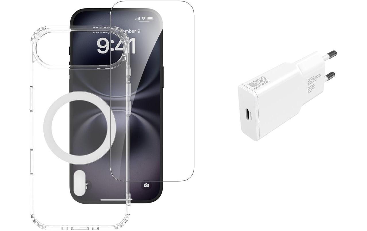 4smarts Backcover – für Apple iPhone 17 Air – MagSafe, Gehärtetes Glas, Transparent