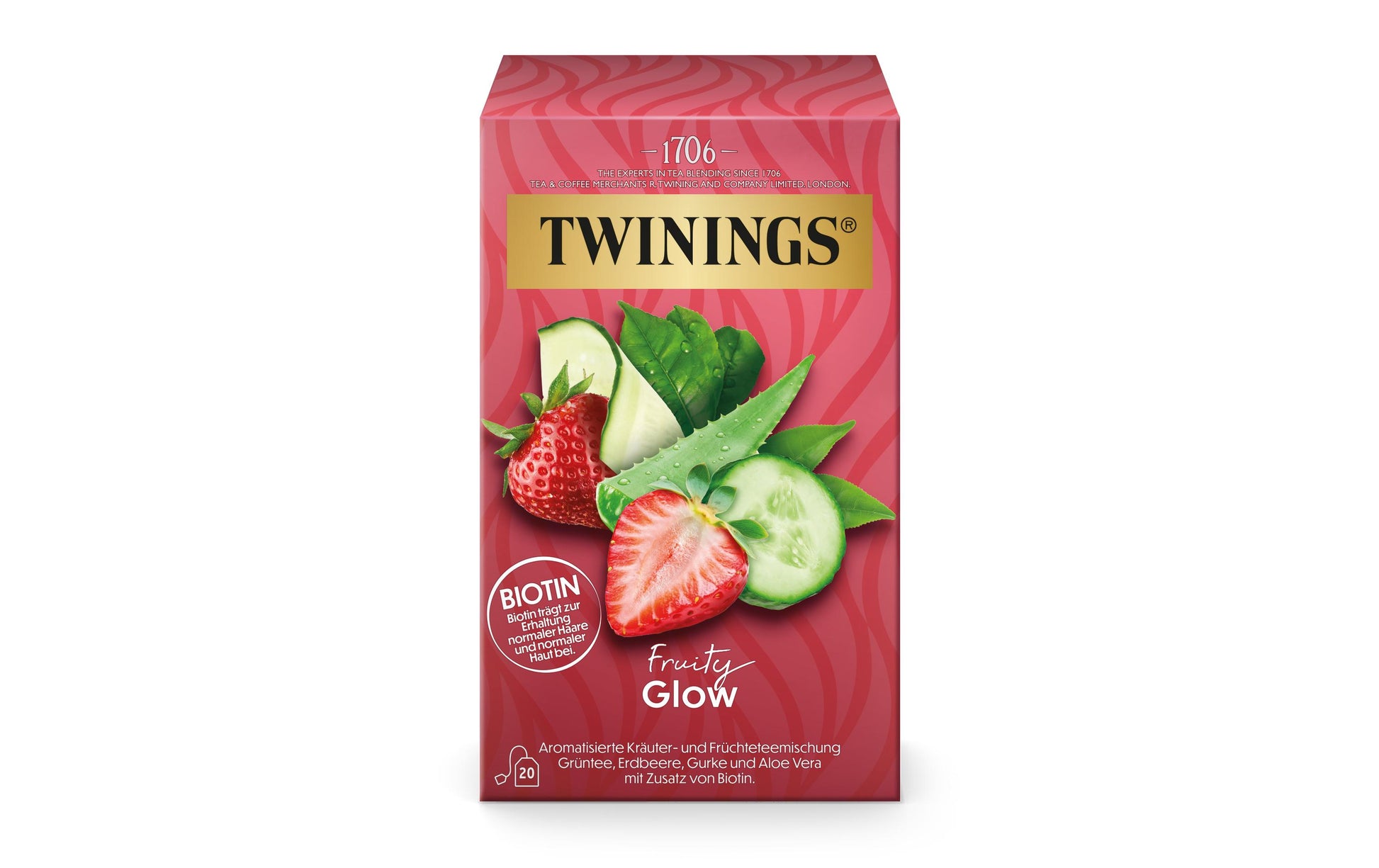 Twinings – Grüntee Erdbeere & Gurke & Aloe Vera – Teebeutel 20 Beutel – Bio
