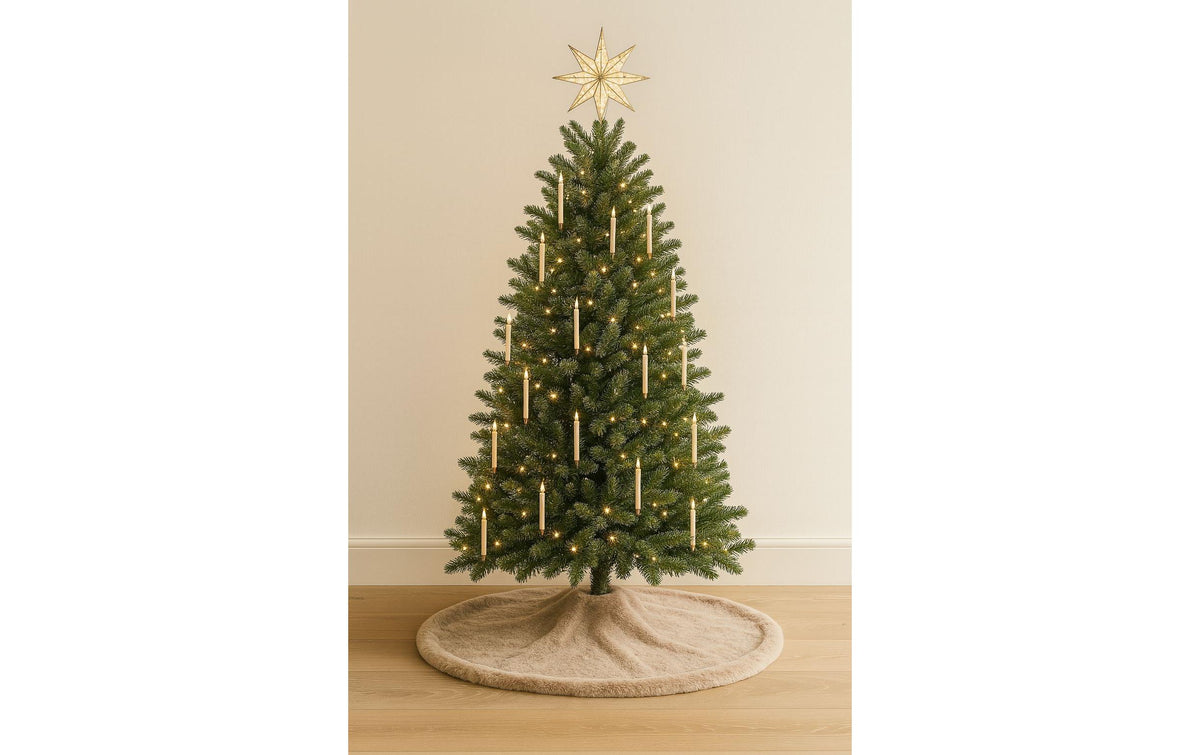 Conceptum hypnose Weihnachtsbaumteppich – 100 × 100 cm – Polyester, creme
