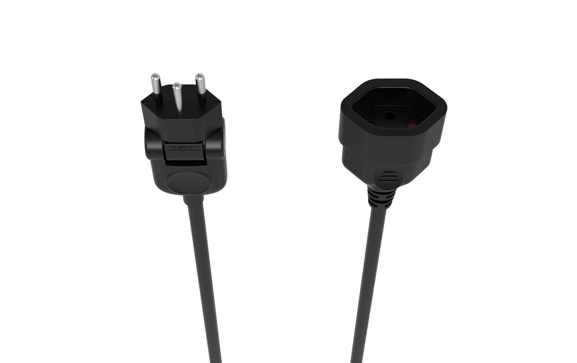 M. Schönenberger Netzkabel, T12 auf T13, Winkelstecker, 230 V, 5 m, Schwarz, 82.100.5SZ