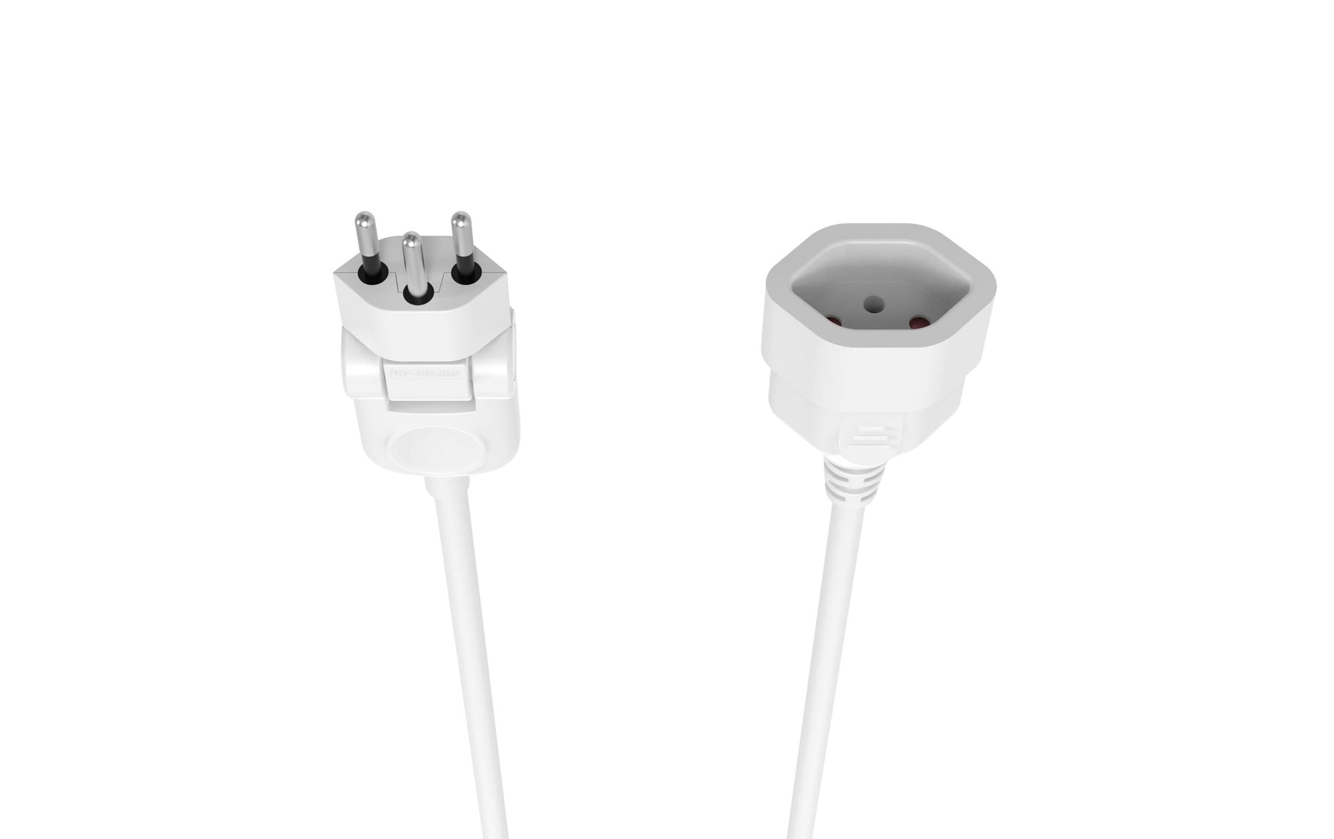 M. Schönenberger Verlängerungskabel, T12–T13, 1 m, IP20, 1 mm², Drehwinkelstecker – Weiss