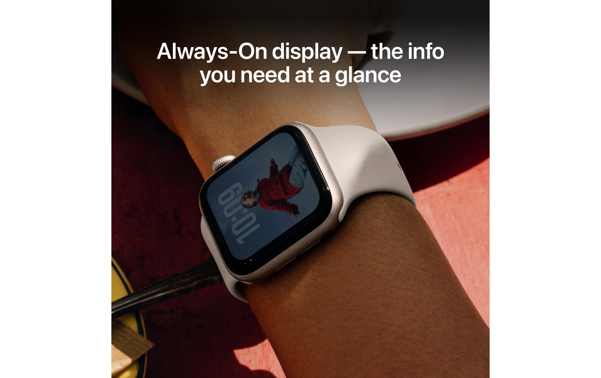 Apple Watch SE 3 44 mm GPS + Cellular – Aluminium Beige, Sportarmband, Polarstern, M/L, 50 m, für iPhone