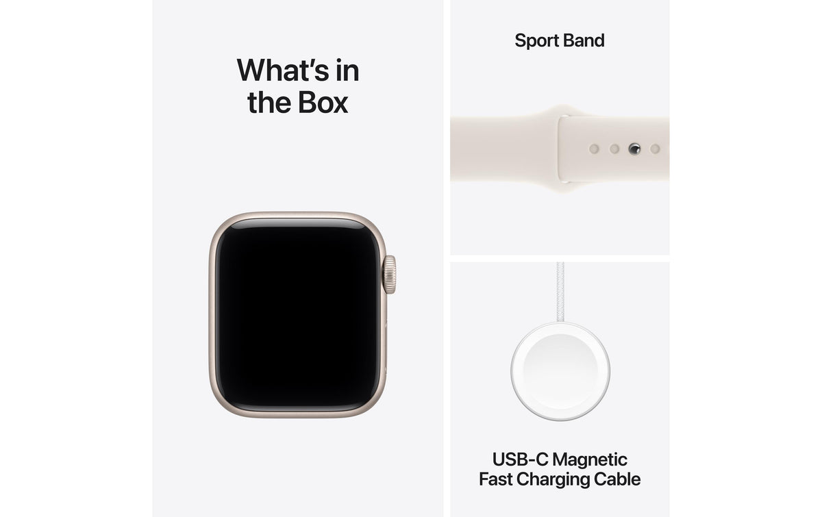 Apple Watch SE 3 40 mm GPS – Aluminium Beige, Sportarmband, S/M, 50 m, für iPhone